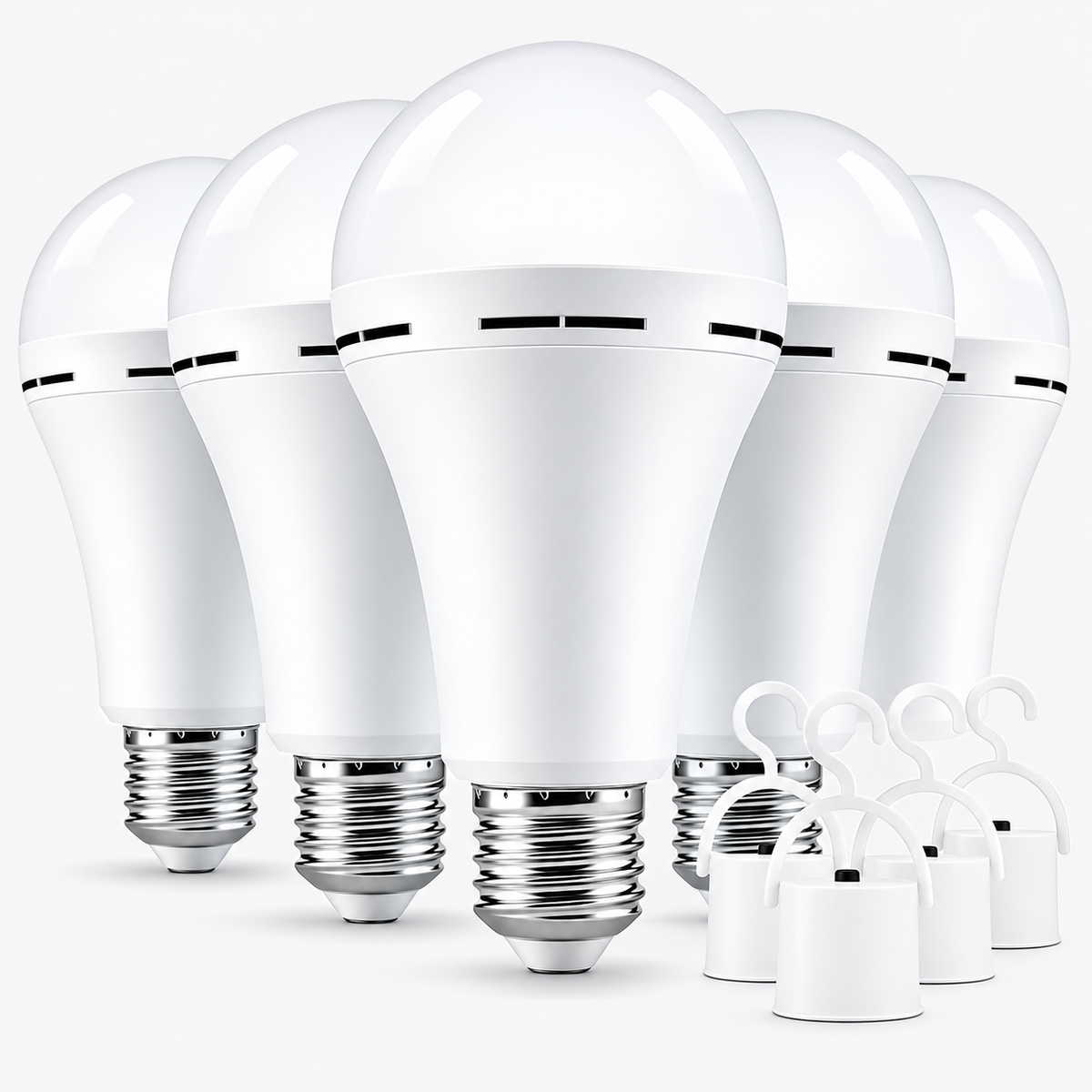 4-Pack Rechargeable LED Emergency Light Bulbs E26/E27 6000K, 12W