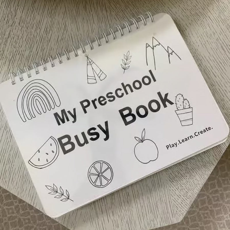 **My Preschool Busy Book – Interactive Learning Activity Book for Toddlers with Alphabet, Numbers, Colors & Shapes**