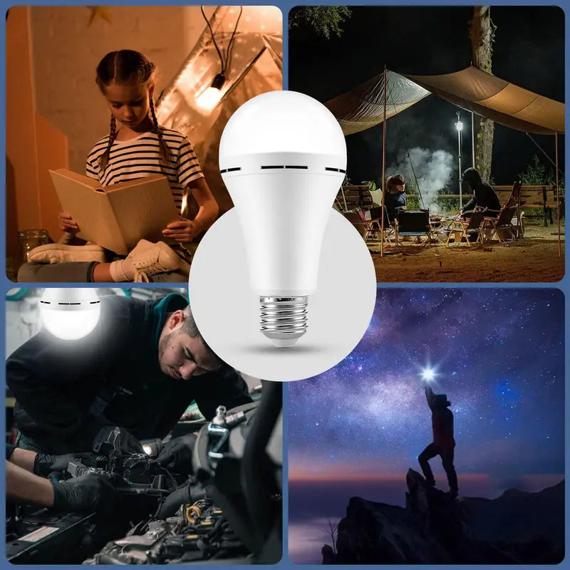 4-Pack Rechargeable LED Emergency Light Bulbs E26/E27 6000K, 12W