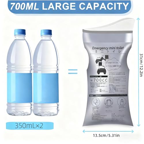 Disposable Emergency Urine Bag, 8PCS Portable Camping Urine Bags for Men, Travel Pee Bags, Traffic Jam Emergency Portable Urine Bag, Vomit Bags, Suitable for Adults, Kids, Patient