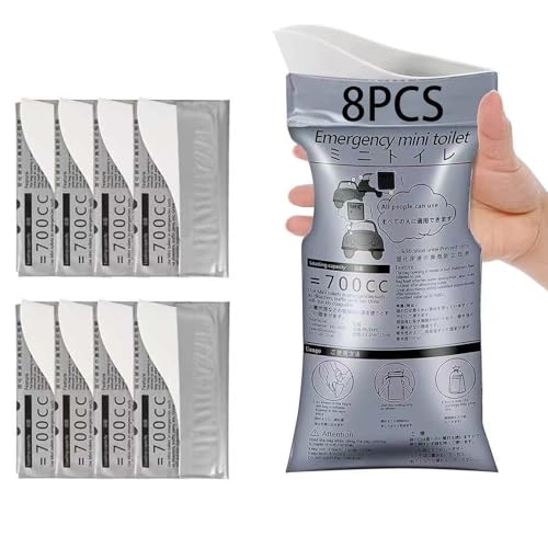 Disposable Emergency Urine Bag, 8PCS Portable Camping Urine Bags for Men, Travel Pee Bags, Traffic Jam Emergency Portable Urine Bag, Vomit Bags, Suitable for Adults, Kids, Patient