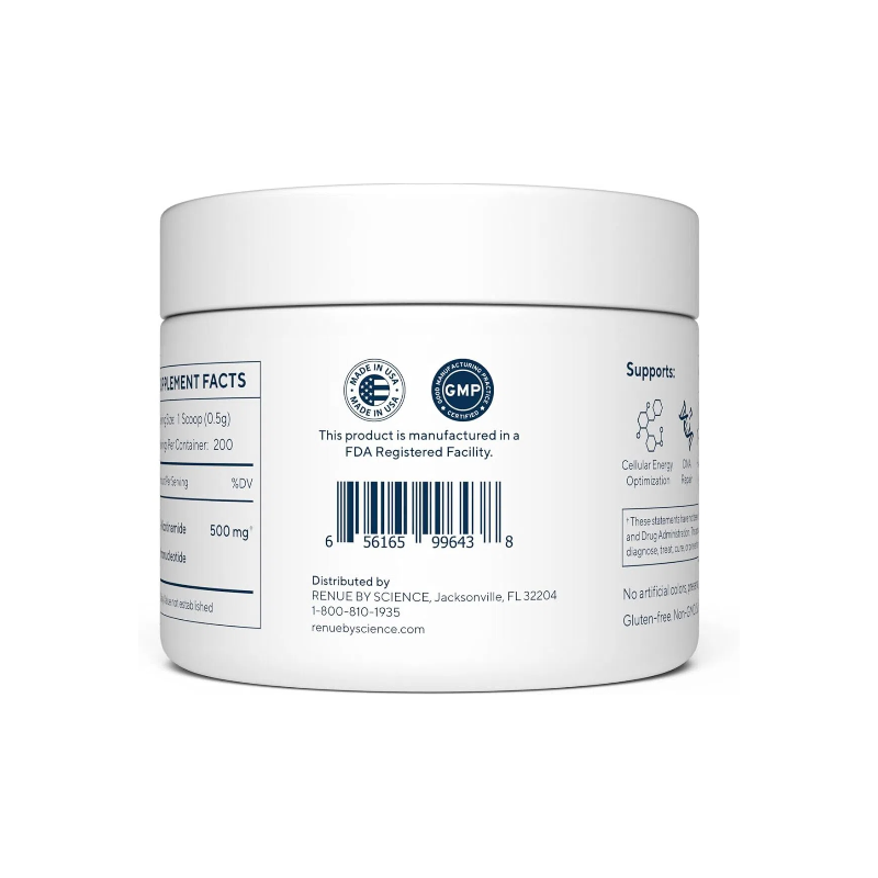 RENUE by Science NMN Powder | 100g Fast Dissolve Powder Supplement | 500mg Nicotinamide Mononucleotide per Serving