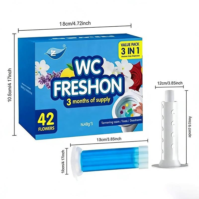 WC Freshon 42 Flower Toilet Gel Value Pack 1-Piece Set  Long-Lasting Deodorizing Toilet Cleaner for Easy Cleaning