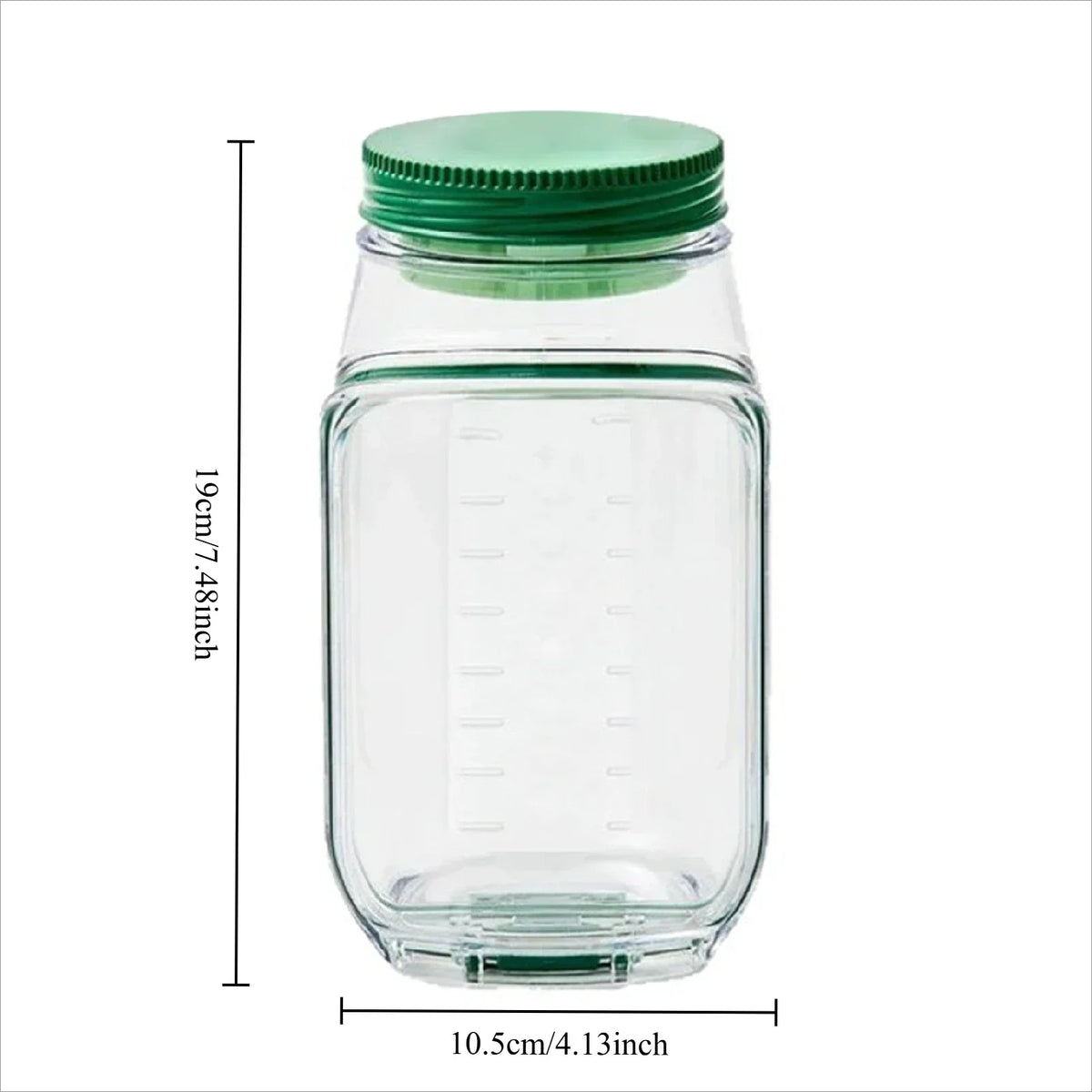 Leakproof Side-Opening Salad Jar with Dressing Cup – Portable Salad Pod Container with Green Lid for Meal Prep, Office, Travel & Picnics