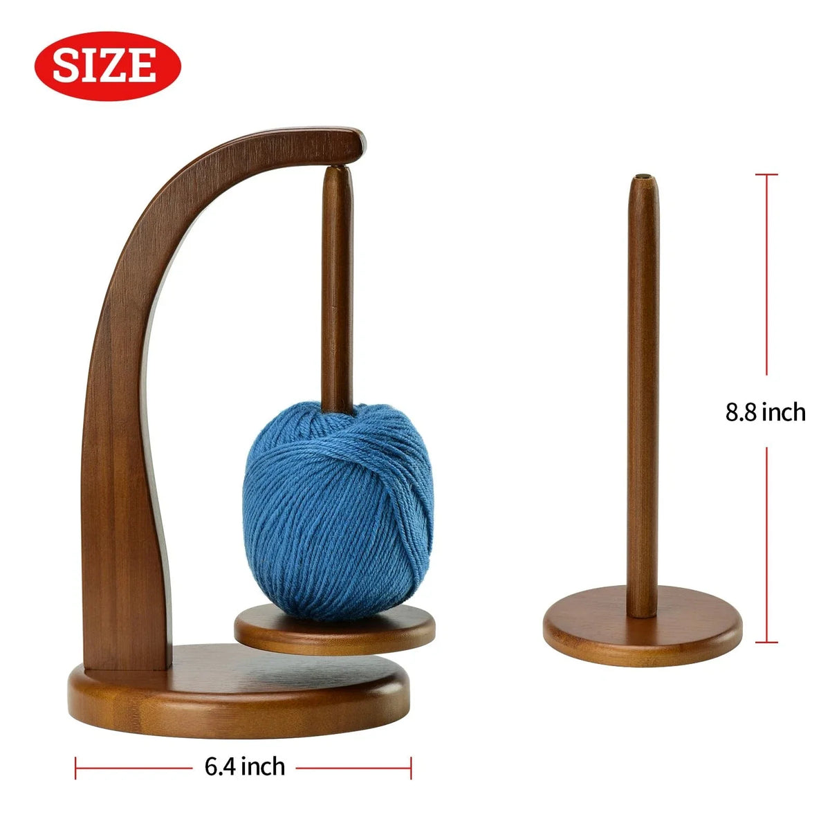 Yarn Holder for Knitting and Crocheting,Crochet Gift Standard Size, walnut