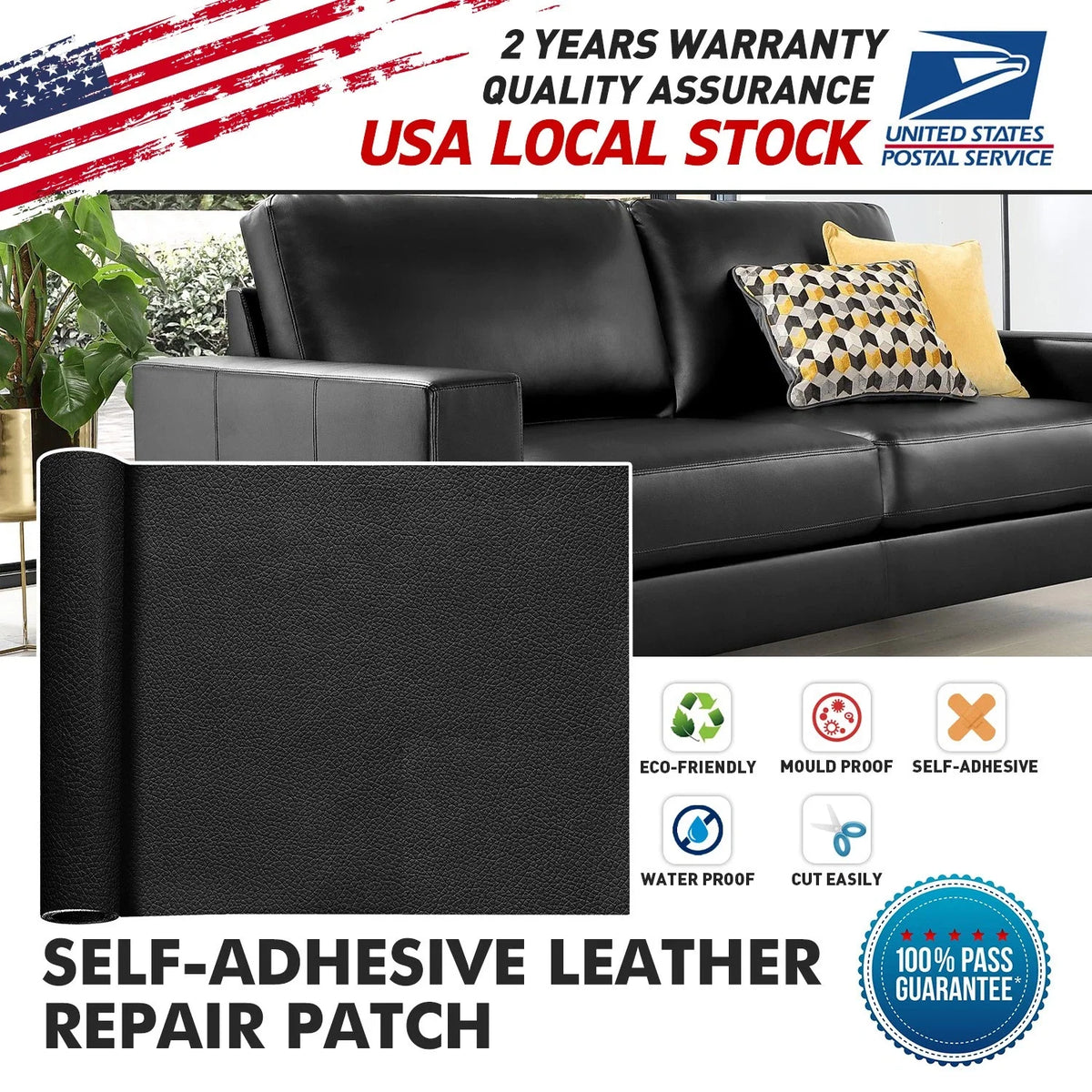 50X137cm Self-Adhesive Patch Leather Repair for Seats Couch Furniture Upholstery