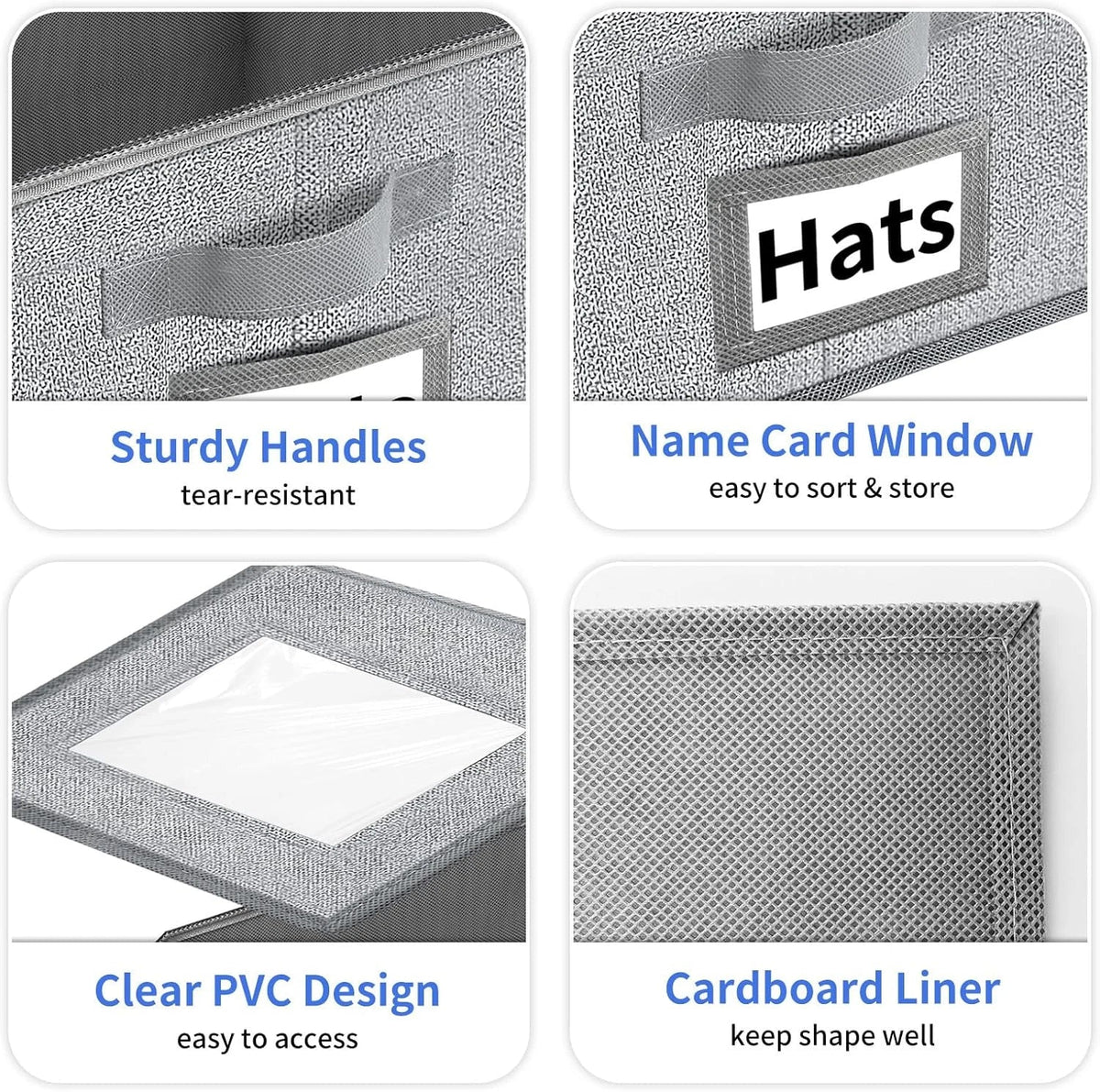 Stackable Hat Storage for Baseball Caps - Hat Organizer with Clear Window